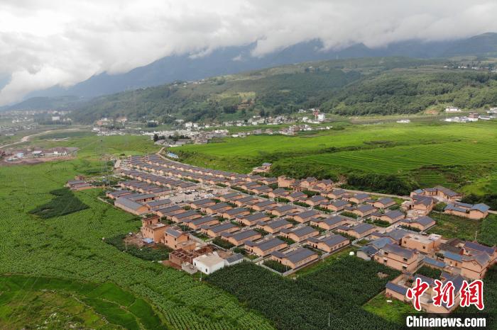 甲甲溝村新建農(nóng)房掩映在農(nóng)作之間?！埨?攝